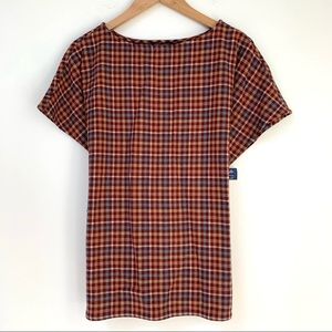 Pendleton | Wool Plaid Short Sleeve Wrap Top